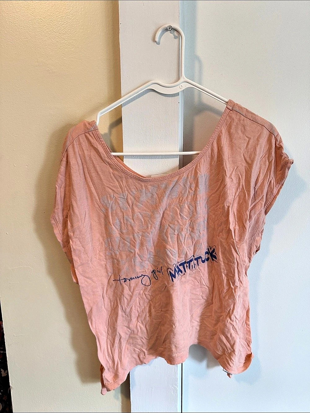 Tommy Girl Graphic Short Sleeve Top in Pink Size XL